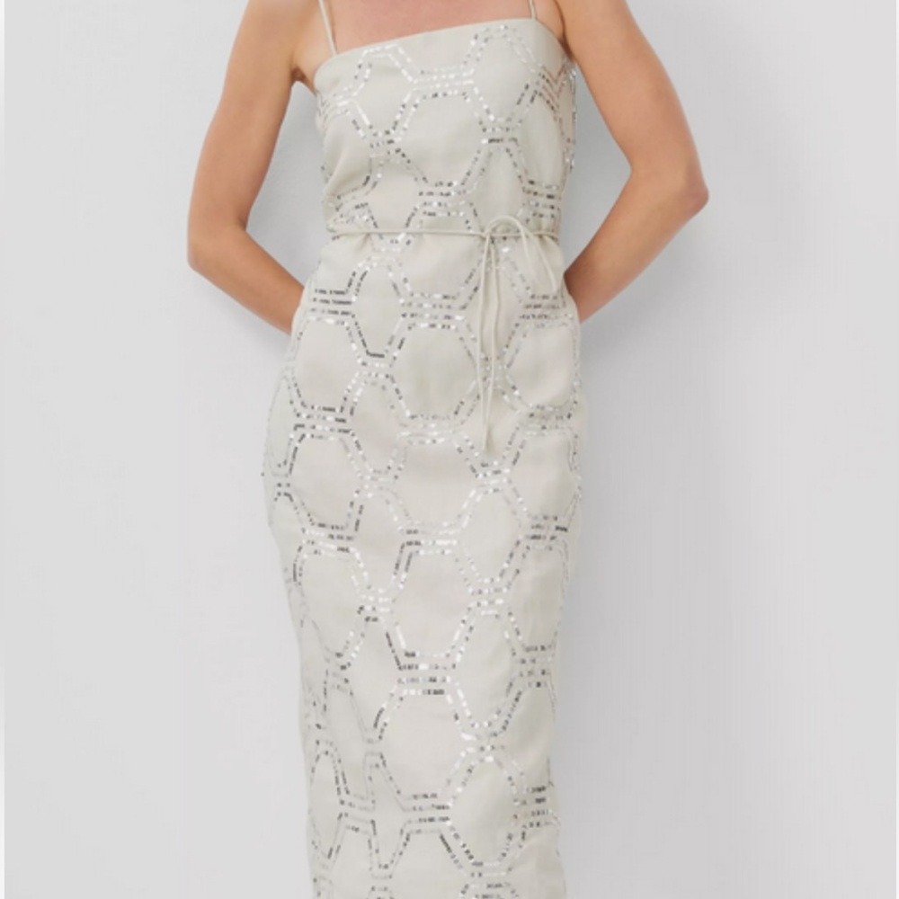 Ann Taylor Linen Sequin Dress